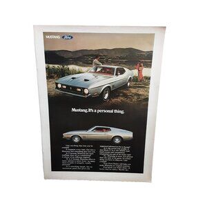 1971 Ford Mustang Mach 1 Car Original Print Ad 70s